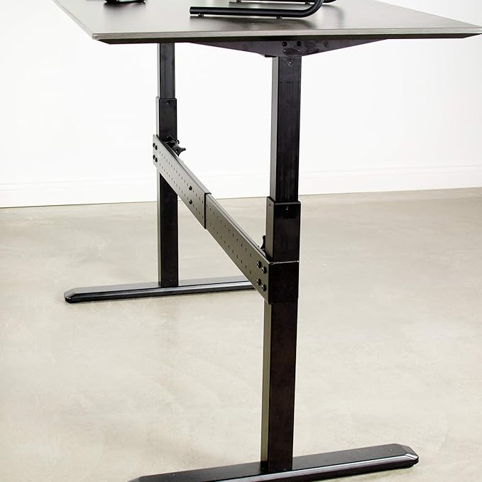VIVO Black Universal Steel Clamp-on Desk Stabilizer Bar for Sturdy Reinforced Workstation 36 to 61.6 inch Bracket Support System for Sit to Stand Desk Frames Expandable Width Adjustment DESK-STB01B