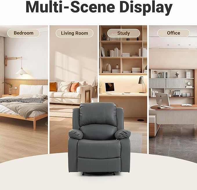 Manual Recliner Chair Lazy Boy Leather Recliner Perfect for Lounging in The Living Room Home Theater and Bedroom an Excellent Gift for Home