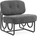 Comfy Accent Chair Mid Century Inspired Decorative Chair with Thick Padding Modern Accent Chairs for Lounge Office and Living Room Durable Iron Construction Gray