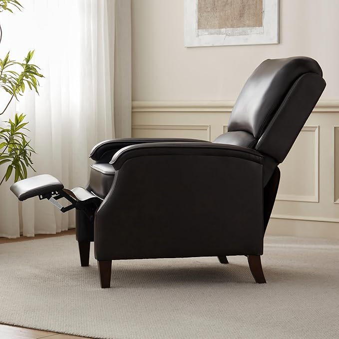 VKNOW Recliner Chair Leather Recliner with Soft Armrest Home Theater Seating with Adjustable Back and Lumbar Support Single Sofa for Adults Lounge Chair for Living Room Bedroom(Chestnut Brown)