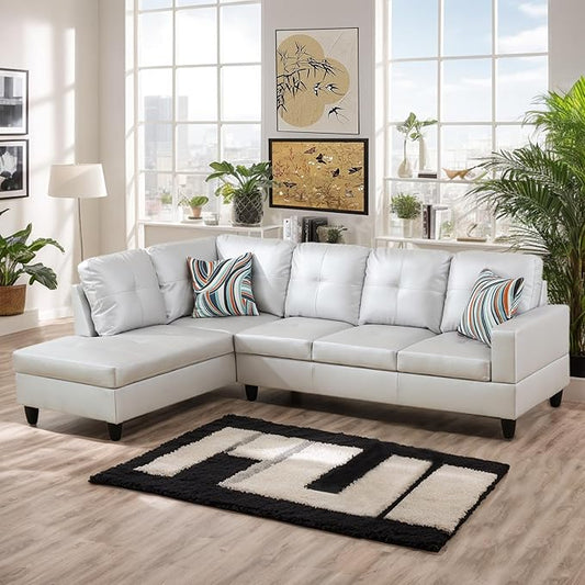 L-Shaped Combination Sofa Set Luxurious Synthetic Leather Living Room Sofa Suitable for Living Rooms Bedrooms Apartments and Offices