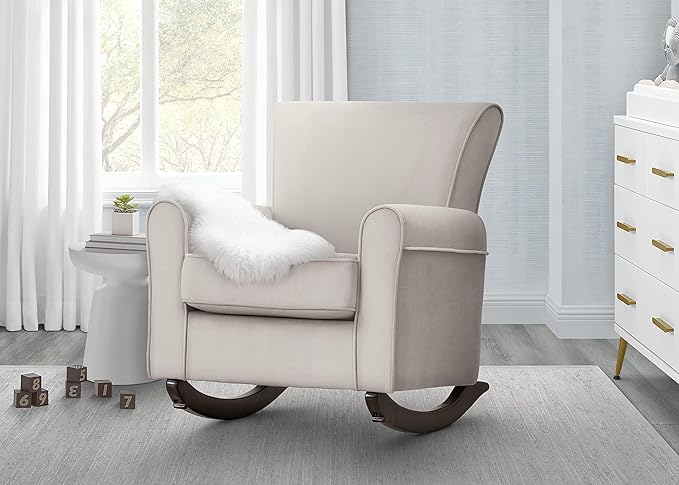 Delta Children Lancaster Rocking Chair Featuring Live Smart Fabric Linen