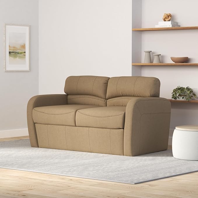 RecPro 65 Jack Knife RV Sleeper Sofa with Arms | RV Furniture | Zero Wall Hugger | Cloth (Oatmeal)