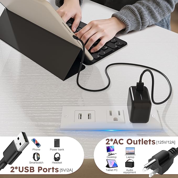 Corner Desk 35.4 W x 63 H White Office Desk and Small Gaming Desk with Hutch &amp LED Lights Computer Desk with Drawers for Storage &amp Shelves and Hook for Small Space White