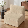 ovios 32.7 inches Middle Seat Module for Modular Sectional Sofa Couch Loveseat Customizable DIY Combination L U V Shaped Plush Corduroy Sofas Couches for Living Room Beige