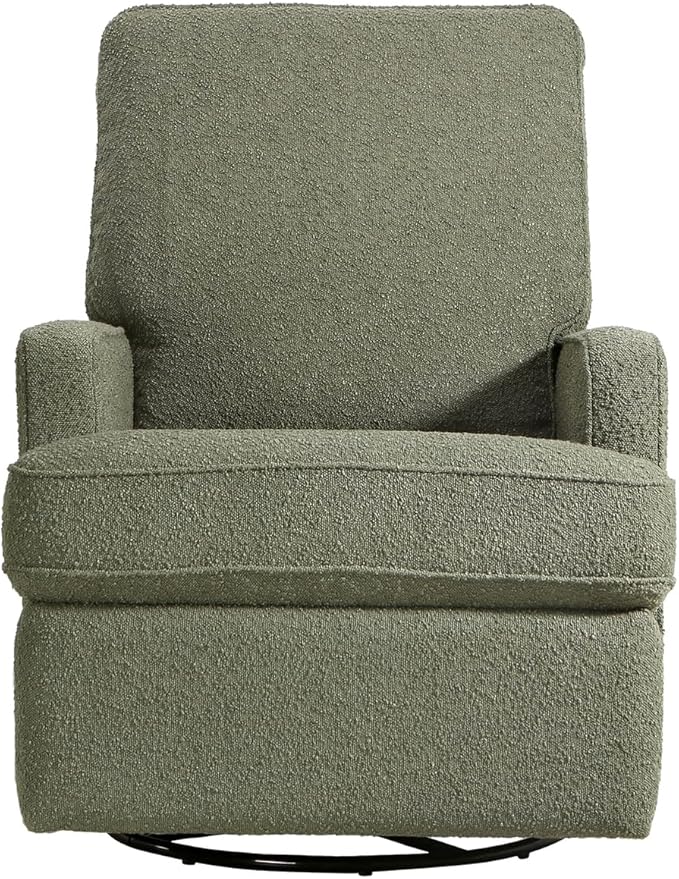 Second Story Home Tucker Swivel Recliner Ultra-Plush Cushioned Nursery Chair with 360° Swivel &amp Recline Modern &amp Stylish Accent Chair for Living Room or Nursery (Sage Boucle)