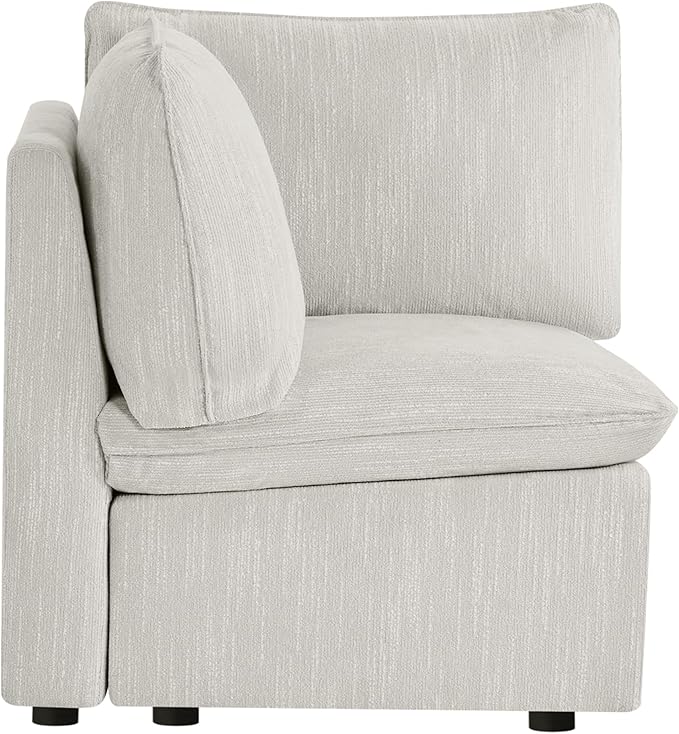 CHITA Modern Down Filled Upholstered Middle Corner Sectional for Modular Couch Snow
