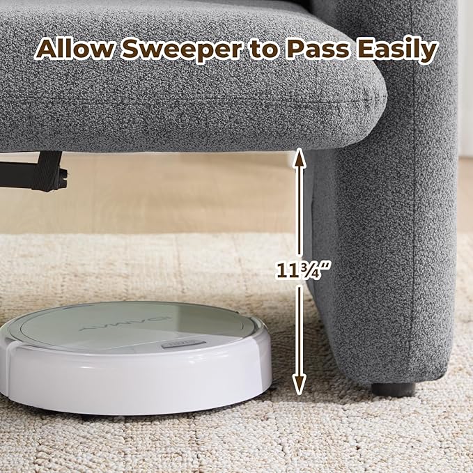Furnimart Modern Loveseat Sofa 54 2-Seater Boucle Sofa Comfy Upholstered Minimalist Couch Small Couches for Small Spaces Apartment Office Living Room Bedroom Dorm Chenille Grey