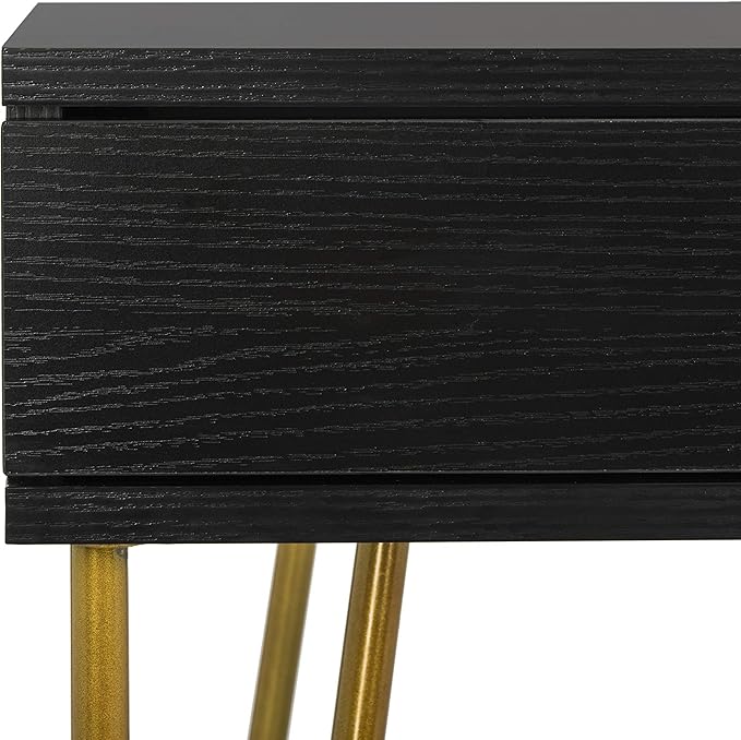Safavieh Home Office Pine Modern Black and Gold 2-drawer Desk