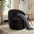Swivel Accent Chair360 Degree Chenille Small Swivel Barrel ChairUpholstered Comfy Arm ChairModern Round Swivel Bucket ChairSingle Sofa Chair for Living RoomBedroomNursery(Black)