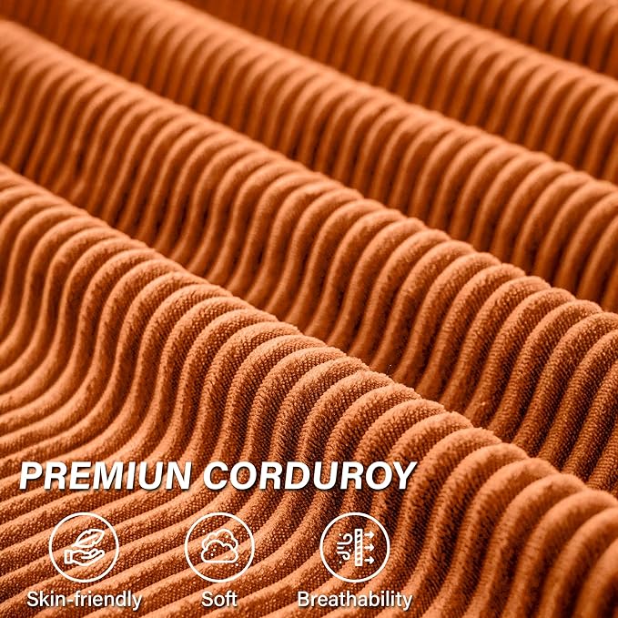 Compression Sofa - 78''Convertible Floor Sofa Bed - with Pillow Back Support Armrest - Comfy Foldable Sofa Bed Compressed Sofa in Box - Corduroy Fabric - for Living Room Bedroom - Tangerine