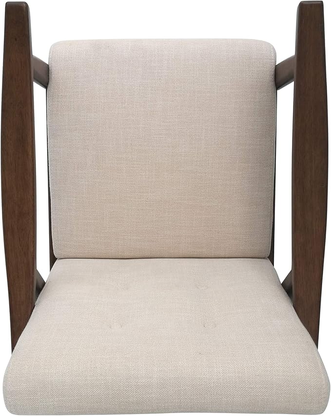 Christopher Knight Home Aurora Mid-Century Modern Accent Chair Rubberwood Beige Brown