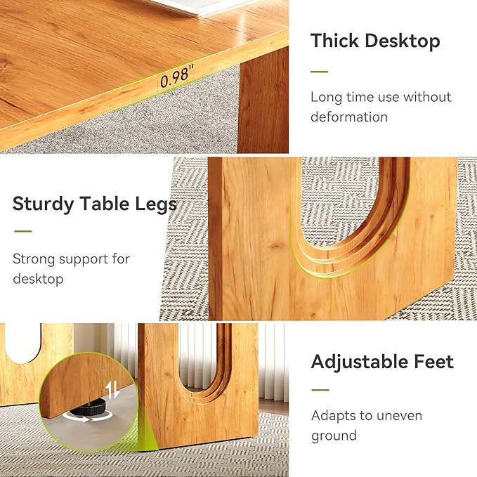 LITTLE TREE 70.8-Inch Home Office Desk White Computer Desk with Storage Study Writing Work Desk for Home Office Spacious Modern Simple Desk Brown