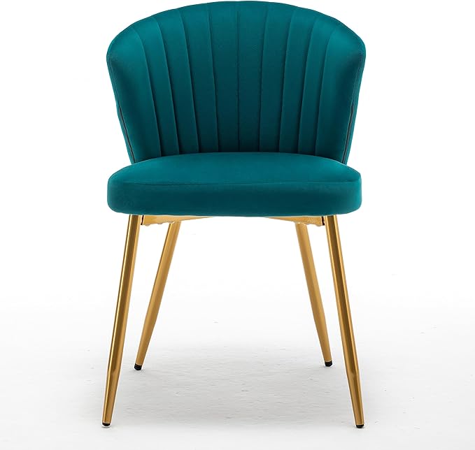 Modern Velvet Accent Chair for Living Room Bedroom Entryway or Small Spaces with Channel-Tufted Design Comfortable and Trendy Armless Seat Greenish Blue