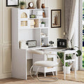 Computer Desk with 90 Degree Rotating DesktopOffice Desk with Storage Drawer and Cabinets Gaming Writing Desk for Study Home Office Bedroom Living (White/90)