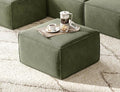 LINSY HOME Modular Sectional Sofa Ottoman Boneless Sofa Comfy Corduroy Sectional Cloud Couch Ottoman for Living Room No Assembly Required Green