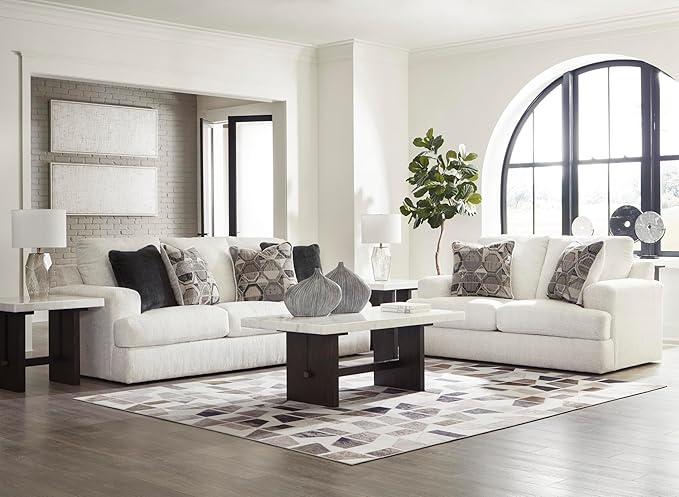 Signature Design by Ashley Karinne Coastal Loveseat with Non-skid Legs White