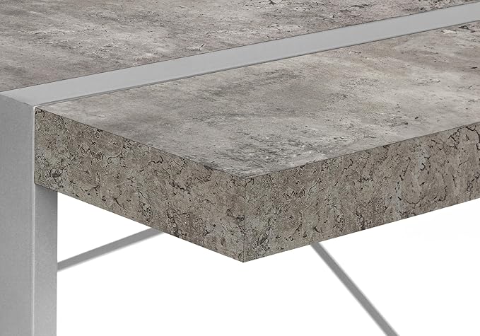 Computer Desk Home Office Laptop 48 l Work Grey Concrete Laminate Grey Metal Contemporary Modern