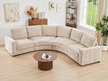 ORRD Curved Sectional Sofa Convertible L Shaped Couch with Deep Seat Boucle Modular Sectional Sofa with Pillows Curved Chenille Comfy Corner 4 Seat Couch for Living Room Beige