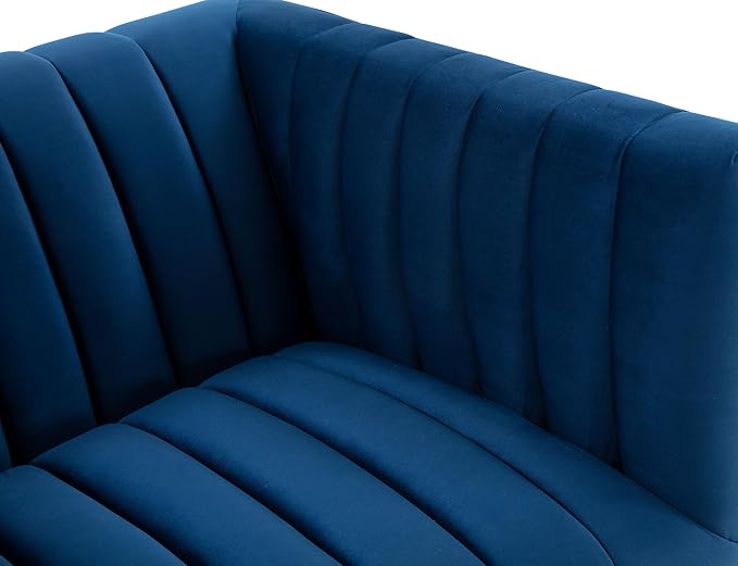 SAFAVIEH Couture Home Collection Doris Navy Velvet Upholstered Living Room Bedroom Office Club Chair SFV4763C