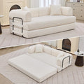 78'' Convertible Sleeper Sofa Bed4 in 1 Corduroy Boneless Couch with PillowsFolding Sectional Couch with Pull Out BedFloor Sofa Loveseat for Living RoomBedroomNo Assembly RequiredBeige