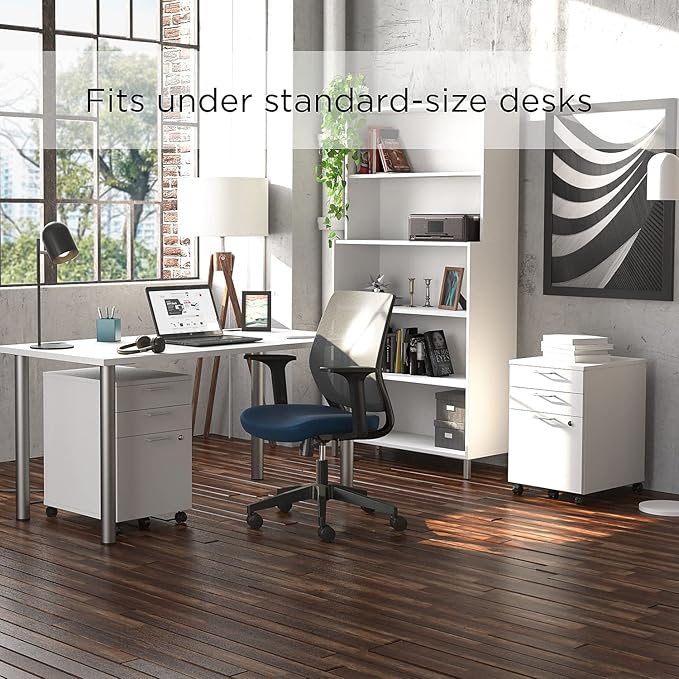 Staples Essentials 3-Drawer Vertical File Cabinet Letter &amp Legal Size Documents Lockable &amp Mobile 21.3 D x 15.6 W x 24.3 H White