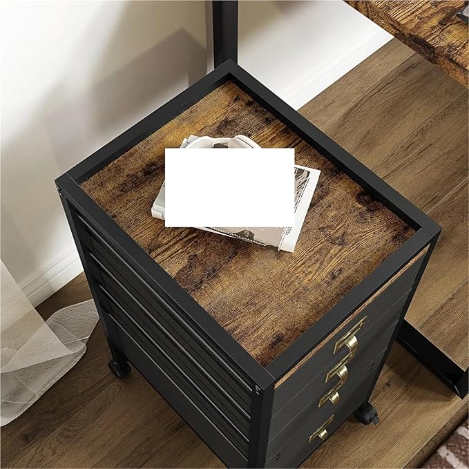 Mobile File Cabinet 3 Drawer Metal Filing Cabinet with Lock Mobile Under Desk Storage for Home Office Fully Assembled