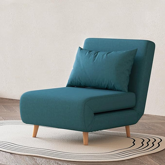 Convertible Sleeper Chair 3 in 1 Folding Single Chair Sleep Turns into Bed Sofa Bed for Adults Foldable Twin Chaise Lounge for Living Room Bedroom Sturdy Wood Frame and Easy Assembly