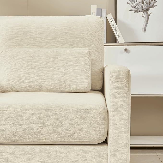 Modern Accent Chair Chenille Upholstery Armchair - Modern Style Solid Wood Frame - Ideal for Living Room Bedroom Office