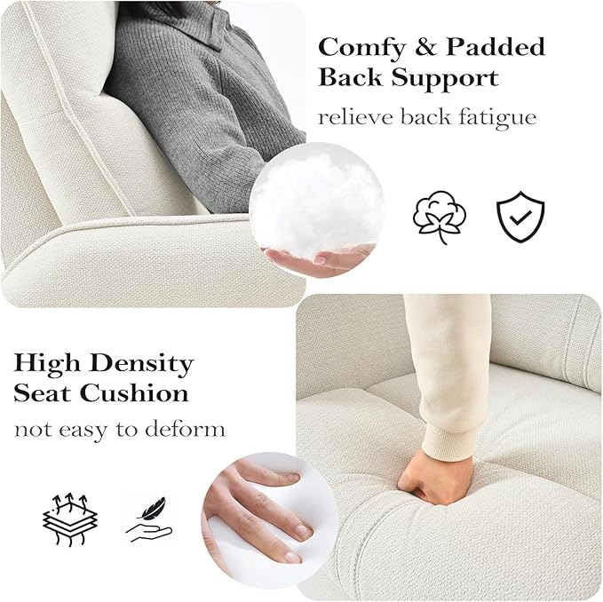 cinkehome Power Swivel Rocker Recliner with USB Overstuffed Electric Reclining Chair Snowflake Fleece Rocker Recliner for Nursery Living Room