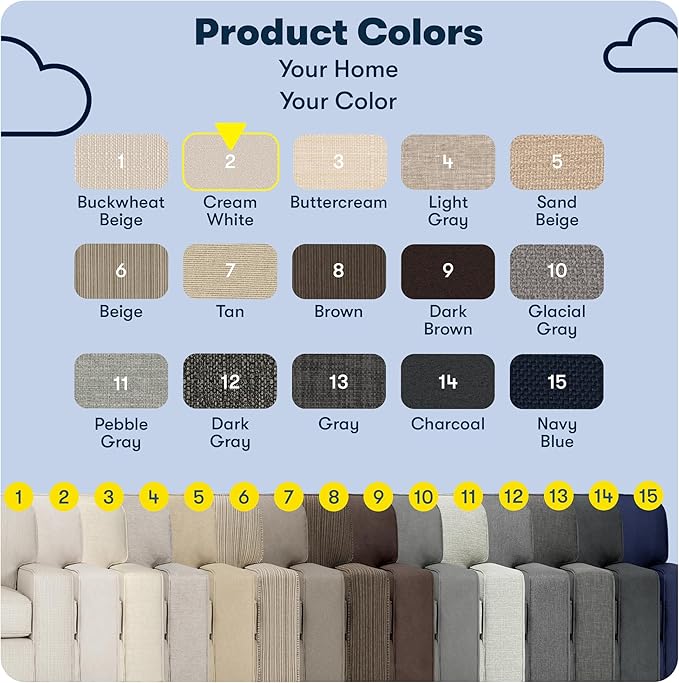 Serta Palisades 73 Track Arm Sofa Easy Care Polyester Soft Pillow Back Pocket Coil Seat Cushions Removable Covers Loveseat or Couch for Small Spaces Living Rooms or Bedrooms Cream White