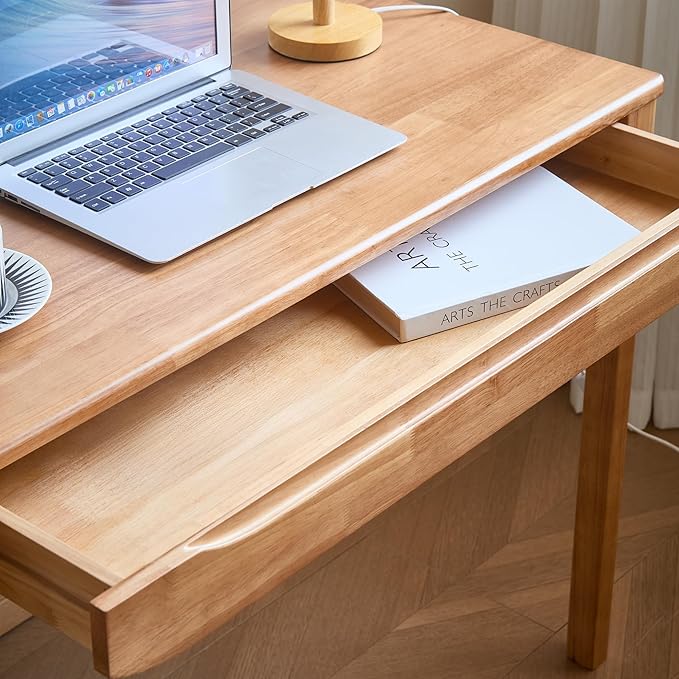 Widen Solid Wood Desk with Drawers39X24 Wood Writing Desk for Small SpaceStudent Computer PC DesksHome Desks for WorkGaming Study Desk for Bedroom Escritorios Desk Table (Natural 39)