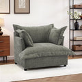 UIXE Cloud Accent Chair Chenille Oversized Armchair Upholstered Reading Chair for Living Room Modern Single Sofa Deep Seat Bedroom Lounge Chair - Gray
