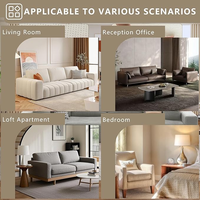 135 Modular Sectional Sofa Modern Corduroy L Shaped Cloud Couch with Chaise Lounge Boneless Upholstered Couches with Deep Seat for Living Room No Assembly Required (Grey Left Facing Chaise)