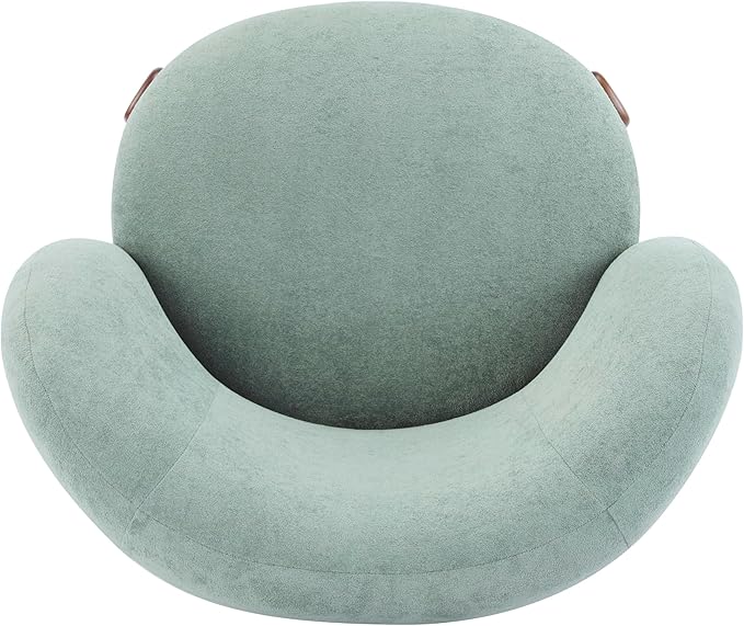 Christopher Knight Home Lily Solid Wood Wingback Accent Chair Fabric Upholstered Club Chair Curved Backrest Single Sofa Comfy Reading Lounge Chair for Living Room Soft Cushion Seating Green
