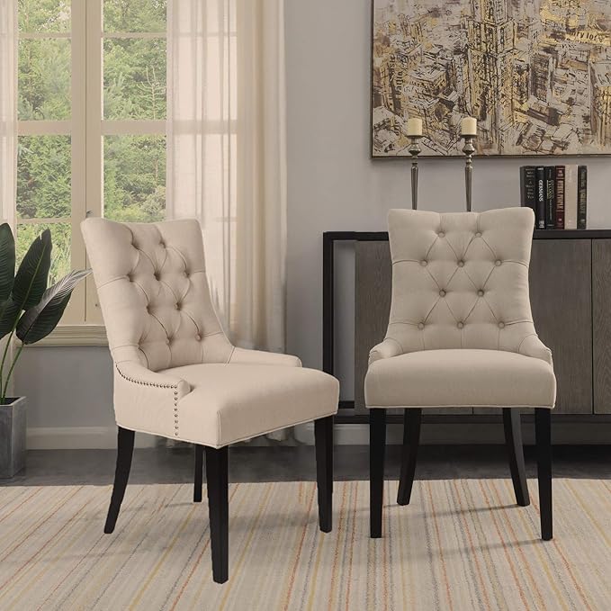 Dinng Chair Livingroom Chair with Bronze Nailhead（2 pcs Set）