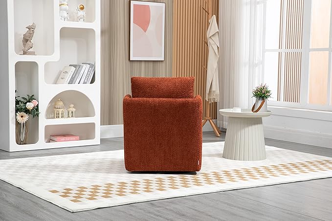 Swivel Barrel Chair Comfy Round Accent Sofa Chair for Living Room 360 Degree Swivel Barrel Club Chair Leisure Arm Chair for Nursery Hotel Bedroom Office Lounge