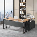 Tribesigns 63 Executive Desk with Reversible File Cabinet Large L-Shaped Office Desk with Drawers Business Furniture Workstation for Home Office