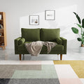 SILKIR Velvet Loveseat Sofa Love Seats Furniture for Small Spaces Mid-Century Modern Loveseats for Living Room Love Seat Couch 58 Inches Olive Green