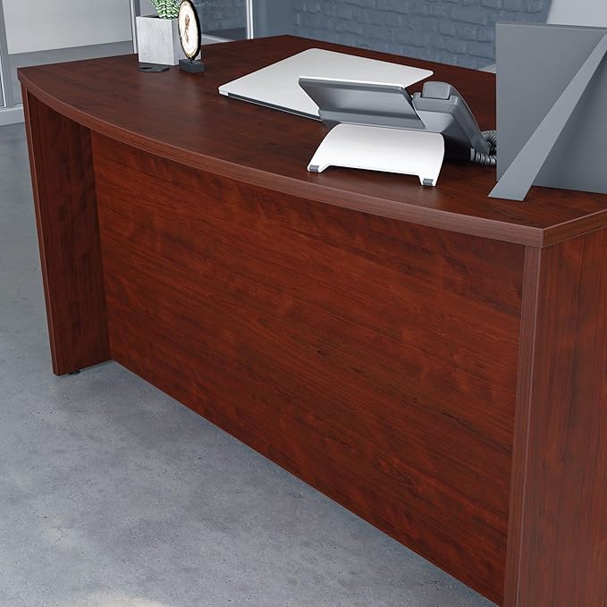 OfficeWorks by Sauder Affirm 60'' Bow Front Desk Shell L: 59.06'' x W: 34.25'' x H: 29.29'' Classic Cherry Finish