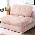 Art3d Folding Sofa Bed Convertible Sleeper Sofa Bed with Pilow &amp Back Support 3 in 1 Long Futon Boneless Couch Comfy Floor Couch for Living Room Bedroom Light Pink