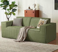 LINSY HOME Modular Sectional Sofa 76 Boneless 2-Seat Loveseat Sofa Couch Comfy Corduroy Sectional Cloud Couches for Living Room No Assembly Required Green
