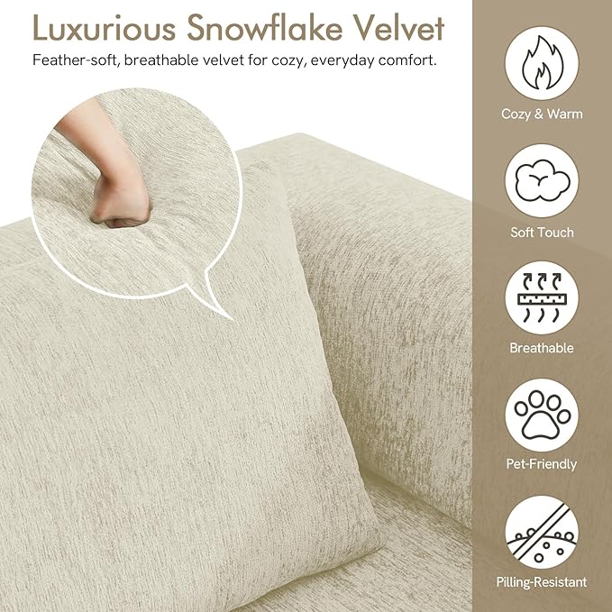 81 Convertible Sofa Bed with Storage Pockets 5-in-1 High Density Foam Boneless Couch Corduroy Folding Futon Sleeper Sofa for Living Room Bedroom Apartment No Assembly Required Beige
