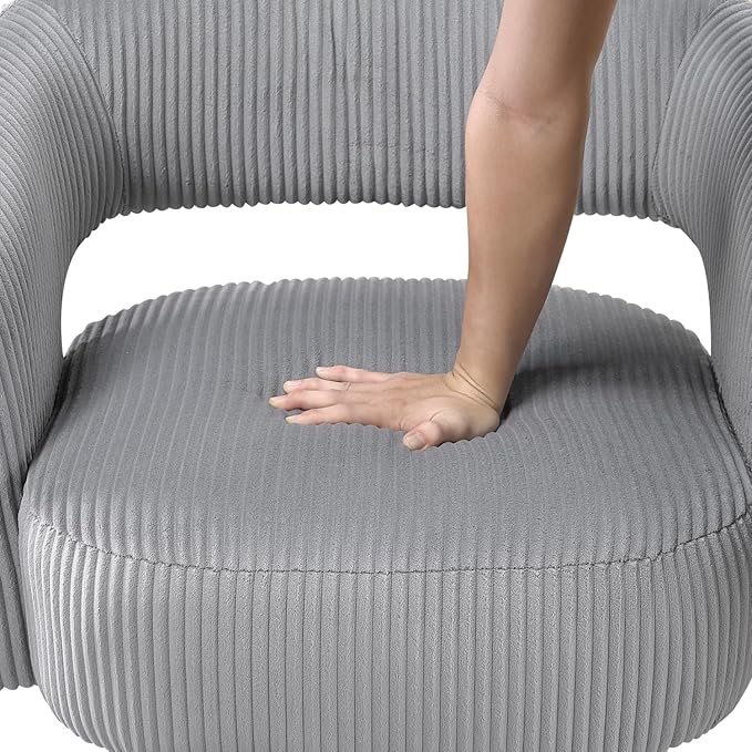 Modern Luxurious Swivel Accent Chair: Soft Corduroy Upholstery Plush Seating Stylish Living Room Chair