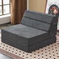 jela Foldable Sofa Bed Large Soft Foam Convertible Sleeper Chair Luxury Miss Fabric Fold Out Chair Bed Floor Couch with Back Support Floor Sofa for Living Room Bedroom (83x33Dark Gray)