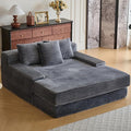 67'' Chaise Lounge Chair Indoor Oversized Upholstered Sofa Bed Modern Deep Seat Sofa Comfy Corduroy Sleeper Couch for LivingroomBedroomNo Assembly (Grey)