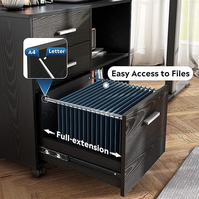 HASMI Filing Cabinet Floor File Cabinet Wooden Office File Cabinet Bedroom Removable Drawer with Lock Large Capacity Multi-Function Storage Cabinet (Color : A) yuqing2022