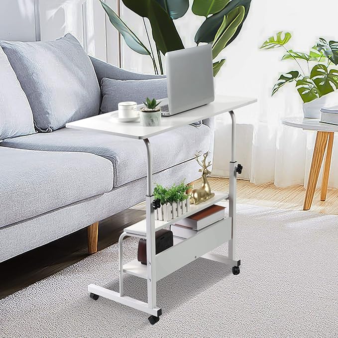 Desk Universal Movable Table Small Spaces Storage Convenient Desk Portable Computer Desk Adjustable Home Office Bedside Home Office Living Room Height Sofa Furniture Desk Size 15.7 * 31.5 Inch