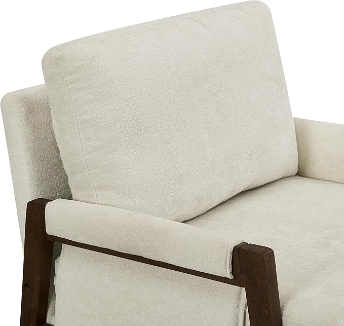 Roundhill Furniture Kelly Mid-Century Modern Accent Armchair White