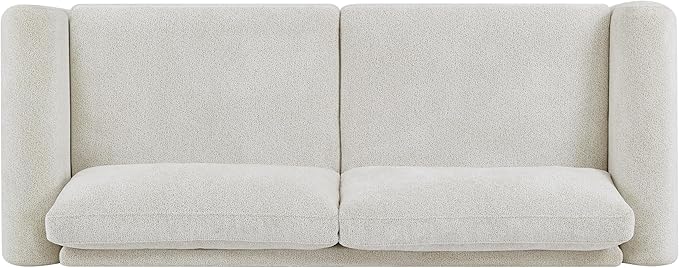 Christopher Knight Home Taki 89 Inches Sofa Couch Cozy Chenille Upholstered 3-Seater Sofa Wood Frame Couches Comfy Home Sofa Living Room and Office Lounge Seating with Armrests Beige